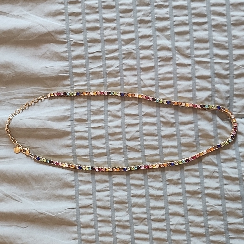Baublebar Gold & Rainbow Rhintesone Necklace